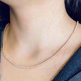 4PT- 13.63 CT. Tennis Necklace in 14K Rose Gold (4 Prong) - White Carat - USA & Canada